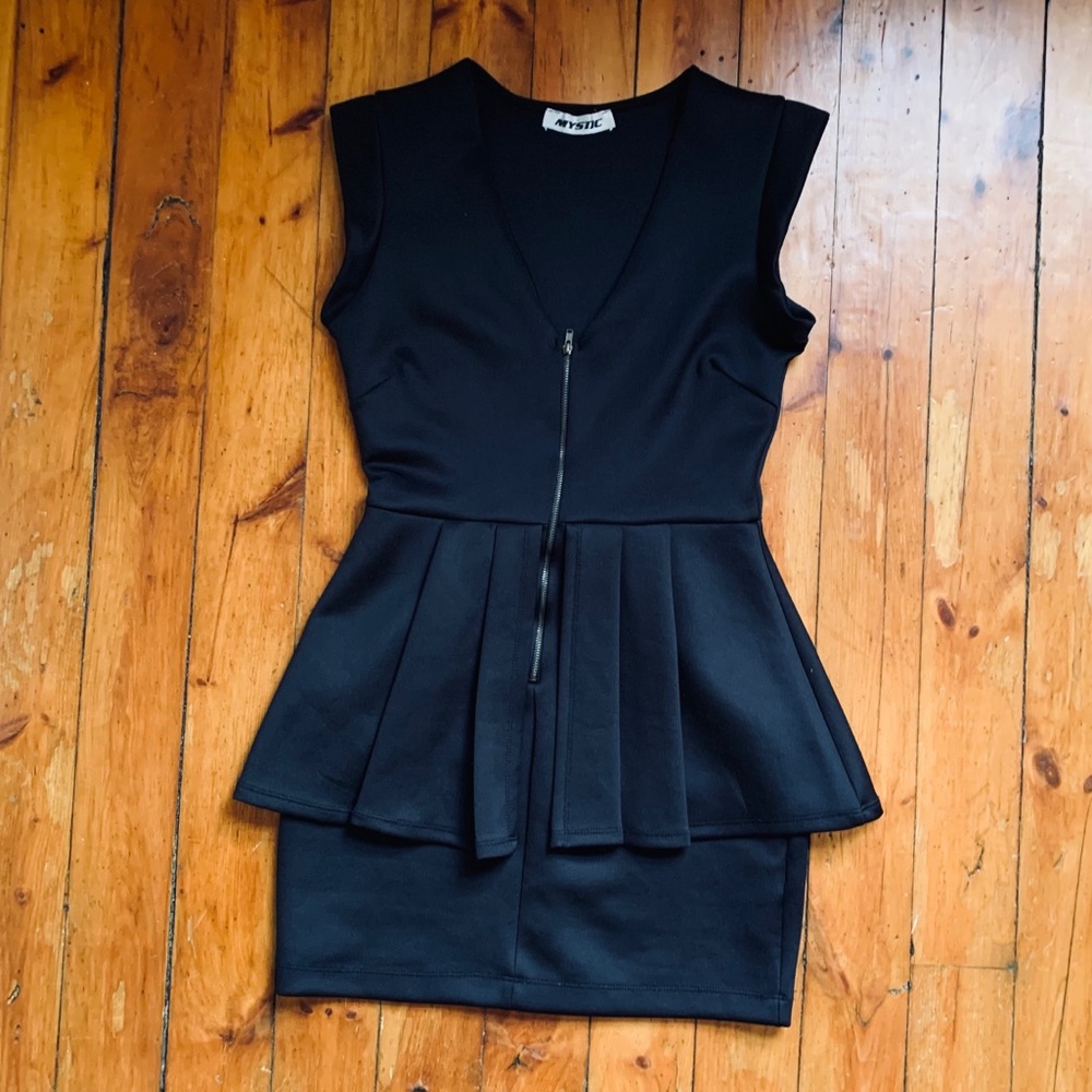 90s Mystic Zip Dress with Flare Skirt